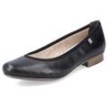 Ballerina RIEKER Gr. 39, schwarz (schwarz, schwarz), Damen, Leder, Schuhe, Pumps, Business Schuh in schlichter Eleganz