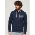 Kapuzensweatshirt SUPERDRY "CLASSIC VL HERITAGE CHEST HOOD" Gr. L, blau (eclipse navy), Herren, Sweatware, Obermaterial: 100% Baumwolle, unifarben, Sweatshirts