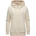 Kapuzensweatjacke RAGWEAR "Yodis Zip" Gr. 4XL (48), beige, Damen, Sweatware, Obermaterial: 70% Baumwolle, 30% Polyester, Sweatjacken, weicher Damen Zip-Hoodie mit Kapuze