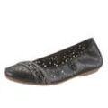 Ballerina RIEKER Gr. 36 (3,5), schwarz Damen Schuhe Slipper, Flache mit Rundum-Gummizug