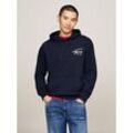 Kapuzensweatshirt TOMMY JEANS "TJM REG ENTRY GRAPHIC HOODIE EXT" Gr. L, blau (dark night navy) Herren Sweatshirts mit Logoschriftzug