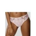 Slip LASCANA Gr. 36/38, rosa (rosé, creme) Damen Unterhosen Dessous mit schöner Blümchen-Stickereispitze