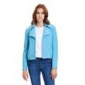 Jackenblazer BETTY & CO "Betty & Co Casual-Jacke mit Kragen" Gr. 40, blau (delphinium blau), Damen, Obermaterial: 60% Viskose, 40% Wolle., Blazer, Material