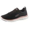 Sneaker SKECHERS "FLEX APPEAL 4.0 BRILLINAT VIEW" Gr. 38, rosa (schwarz, rosé), Damen, Textil, Lederimitat, Schuhe, mit Air Cooled Memory Foam, Freizeitschuh, Halbschuh, Schnürschuh