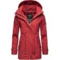 Outdoorjacke MARIKOO "Nyokoo" Gr. L (40), rot (feuerrot), Damen, Oberstoff: 100% Baumwolle; Futter: 100% Polyester; Wattierung: 100% Polyester; Ärmelfutter: 100% Polyester, Jacken, modische Baumwoll Übergangsjacke mit großer Kapuze