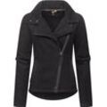 Strickfleecejacke RAGWEAR "Saskie Melange" Gr. L (40), schwarz, Damen, Obermaterial: 56% Polyester, 44% Baumwolle, Innenfutter: 100% Polyester, Jacken, Grob gestrickte Damen-Jacke mit Teddyfell-Futter