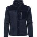 Plüschjacke RAGWEAR "Appopis Block", Damen, Gr. L (40), blau (navy), Obermaterial oben: 100% Polyester, Obermaterial unten: 100% Baumwolle, modisch, bequem hüftbedeckend, hoch geschlossener Ausschnitt, Langarm Ärmel ohne Ärmelschlitz abgesteppte Kante, Jacken, Flauschige Übergangsjacke aus Teddyfleece