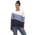 Sweater RAGWEAR "JOHANKA BLOCK" Gr. S (36), bunt (stone blau), Damen, Obermaterial: 65% Baumwolle, 35% Polyester, Sweatshirts Crew Neck im Color-Blocking Design