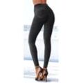 Leggings LASCANA, Damen, Gr. 32/34, N-Gr, schwarz, Cord, Obermaterial: 97% Polyester, 3% Elasthan, unifarben, Basic, figurbetont lang, Hosen, aus weichem Material in Cord-Optik, Loungewear