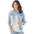 Jeansjacke HEINE Gr. 36, blau (bleached), Damen, 98% Baumwolle, 2% Elasthan, unifarben, Jacken