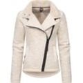 Strickfleecejacke RAGWEAR "Saskie Melange" Gr. L (40), grau (taupe), Damen, Obermaterial: 56% Polyester, 44% Baumwolle, Innenfutter: 100% Polyester, Jacken, Grob gestrickte Damen-Jacke mit Teddyfell-Futter