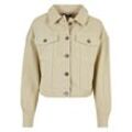 Jeansjacke URBAN CLASSICS "Urban Classics Damen Ladies Oversized Colored Denim Jacket" Gr. M, beige (softseagrass), Damen, 100% Baumwolle, unifarben, Jacken