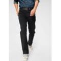 Gerade Jeans WRANGLER "Texas", Herren, Gr. 33, Länge 32, schwarz (schwarz overdye), Denim/Jeans, Obermaterial: 98% Baumwolle, 2% Elasthan, overdyed, Basic, regular fit, Jeans