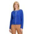 Sweatjacke BETTY BARCLAY "Betty Barclay Shirtjacke mit Struktur", Damen, Gr. 38, blau (adria), Obermaterial: 69% Polyester, 27% Viskose, 4% Elasthan., casual, tailliert normal, Langarm, Sweatjacken, Taschen