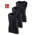 Muscleshirt H.I.S Gr. 3, schwarz, Herren, Feinripp, Obermaterial: 100% Baumwolle. Melange in der Packung: 92% Baumwolle, 8% Polyester, unifarben, Shirts, ohne Seitennähte optimale Passform