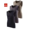 Muscleshirt H.I.S Gr. 3, grün (oliv, schwarz, anthrazit), Herren, Feinripp, Obermaterial: 100% Baumwolle. Melange in der Packung: 92% Baumwolle, 8% Polyester, Shirts, ohne Seitennähte optimale Passform