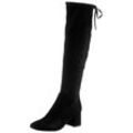 Overkneestiefel MARCO TOZZI Gr. 40, XS-Schaft, schwarz Damen Schuhe Blockabsatz, Stiefel mit Schnürung am Schaftrand