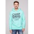 Kapuzensweatshirt CAMP DAVID Gr. M, grün (aqua green) Herren Sweatshirts mit Baumwolle