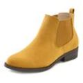 Chelseaboots VIVANCE Gr. 35, gelb (safran) Damen Schuhe Chelseaboots Ankleboots bequem zum Reinschlüpfen, Stiefelette, Ankle Boots VEGAN