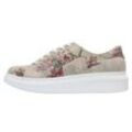 Plateausneaker DOGO "Damen Myra Paperflower Vegan Damen Sneaker / female" Gr. 36, Normalschaft, bunt (natur), Damen, Lederimitat, Schuhe Schnürschuh Skaterschuh Sneaker low, Vegan