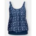 Tankini-Top FEEL GOOD Gr. 40, Cup B, blau (dunkelblau, getupft), Damen, Elasthan, Polyamid, Bikini-Oberteile