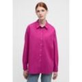 Hemdbluse ETERNA "OVERSIZE FIT", Damen, Gr. 34, lila (pflaume), 70% cotton, 30% Lyocell, klassisch, Blusen