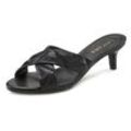 Pantolette LASCANA Gr. 36, schwarz Damen Schuhe Mule, Sandale, offener Schuh, im Stepp-Design mit Kitten-Heel