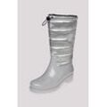 Gummistiefel SOCCX Gr. 37, silber, Damen, Synthetik, Textil, bestickt, Schuhe, mit Warmfutter