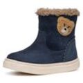 Winterboots GEOX "B NASHIK GIRL A" Gr. 20, blau (navy) Kinder Schuhe Klettstiefel, Babystiefel Winterstiefel mit süßem Patch