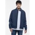 Blouson STREET ONE MEN, Herren, Gr. L (52), blau (nordic blau), Stoff, Obermaterial: 100% Polyester, Futter: 100% Nylon, unifarben, casual, gerade hüftlang, hoch geschlossener Ausschnitt, Langarm Bündchen, Jacken, in Unifarbe