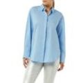 Hemdbluse COMMA Gr. 34, blau (sky blue) Damen Blusen Oversize, mit Popeline