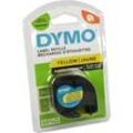 Dymo Letratag-Originalband 91222 (S0721670) schwarz auf gelb 12mm x 4m Plastik