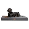 Tierlando ® OSCAR VISCO Orthopädische Hundematratze Kunstleder Velours Hundebett schwarz/ graphit 1 m, 11 cm, 80 cm