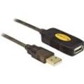 Delock USB-Kabel USB 2.0 USB-A Stecker, USB-A Buchse 30.00 m Schwarz vergoldete Steckkontakte, UL-zertifiziert 83453