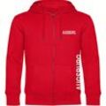 multifanshop Kapuzen Sweatshirt Jacke - Augsburg - Brust & Seite - Druck weiß - Sweat