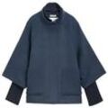 TOM TAILOR Damen Cape Jacke, blau, Uni, Gr. XXL