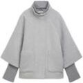 TOM TAILOR Damen Cape Jacke, grau, Uni, Gr. XXXL