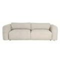 Schlafsofa mit Bettkasten aus beigem Chenille-Veloursstoff 4-Sitzer CRUSH