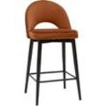 Design-Barhocker aus terracottafarbenem Samt und Metall H69 cm BELLEROSE