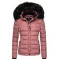 Steppjacke NAVAHOO "Miamor" Gr. S (36), rosa (altrosa) Damen Jacken hochwertige Winterjacke m. voluminöser Kunstpelz-Kapuze