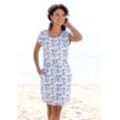 BEACHTIME Jerseykleid mehrfarbig Gr. 34 für Damen. Rundhals und Allover-Druck. Figurumspielend. Nachhaltig.