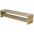 Design Gartenbank Plus mit Regalfach L - Treibholz - 138 x 49 x 45 cm - aus Kiefer / Fichte