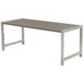 Planken Gartentisch - Natur / Silber (Gestell) - 186 x 77 x 72 cm - aus Kiefer / Fichte