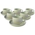 like. by Villeroy & Boch Espressotassen mit Untertassen Perlemor Alga 60 ml 6er Set