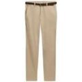 TOM TAILOR Herren Travis Slim Chino mit Gürtel, braun, Uni, Gr. 30/34