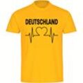 multifanshop® Herren T-Shirt - Deutschland - Herzschlag - Druck schwarz