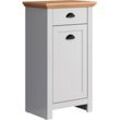 Badkommode HOME AFFAIRE, grau (lichtgrau melamin, artisan eiche nb), B:46cm H:84cm T:33cm, FSC-zertifizierter Holzwerkstoff, Sideboards, Unterschrank mit Muschelgriffen im Landhausstil - (B/T/H) 46/33/84 cm