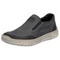 Slipper RIEKER Gr. 45, grau (grau, schwarz), Herren, Lederimitat, Schuhe Slip-on Sneaker, Halbschuh, Schlupfschuh mit beidseitigem Gummizug