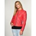 Lederjacke MAZE "Lindsay" Gr. L, rot, Damen, Obermaterial: 100% Lammleder / Futter: 100% Polyester, Jacken