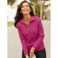 Langarmshirt CLASSIC BASICS "Shirt", Damen, Gr. 36, pink (fuchsia), 100% Baumwolle, unifarben, V-Ausschnitt, Langarm, Shirts